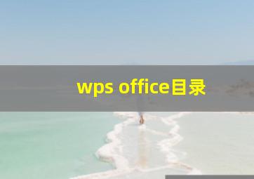 wps office目录